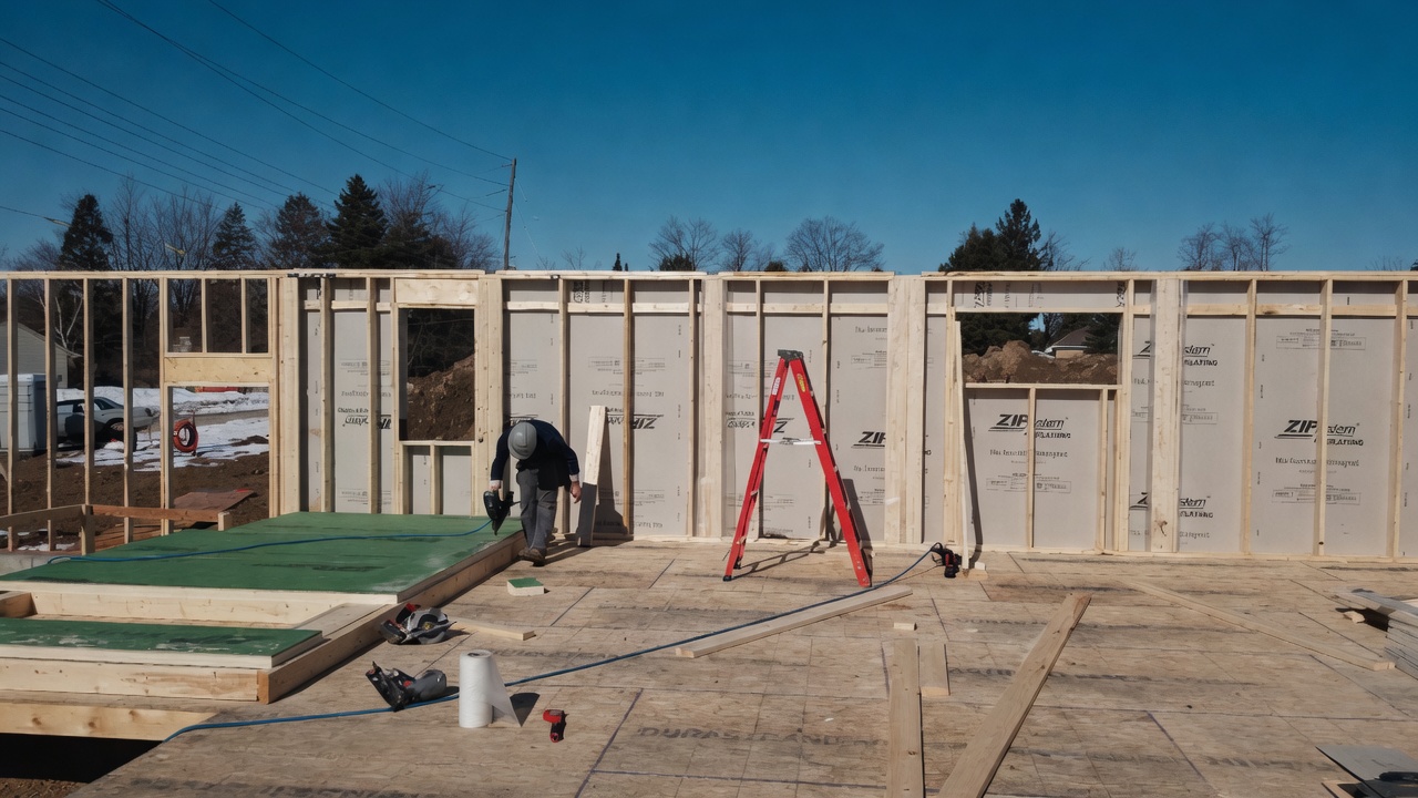 Structural insulated panel (SIP) wall assembly with continuous air and moisture barrier
