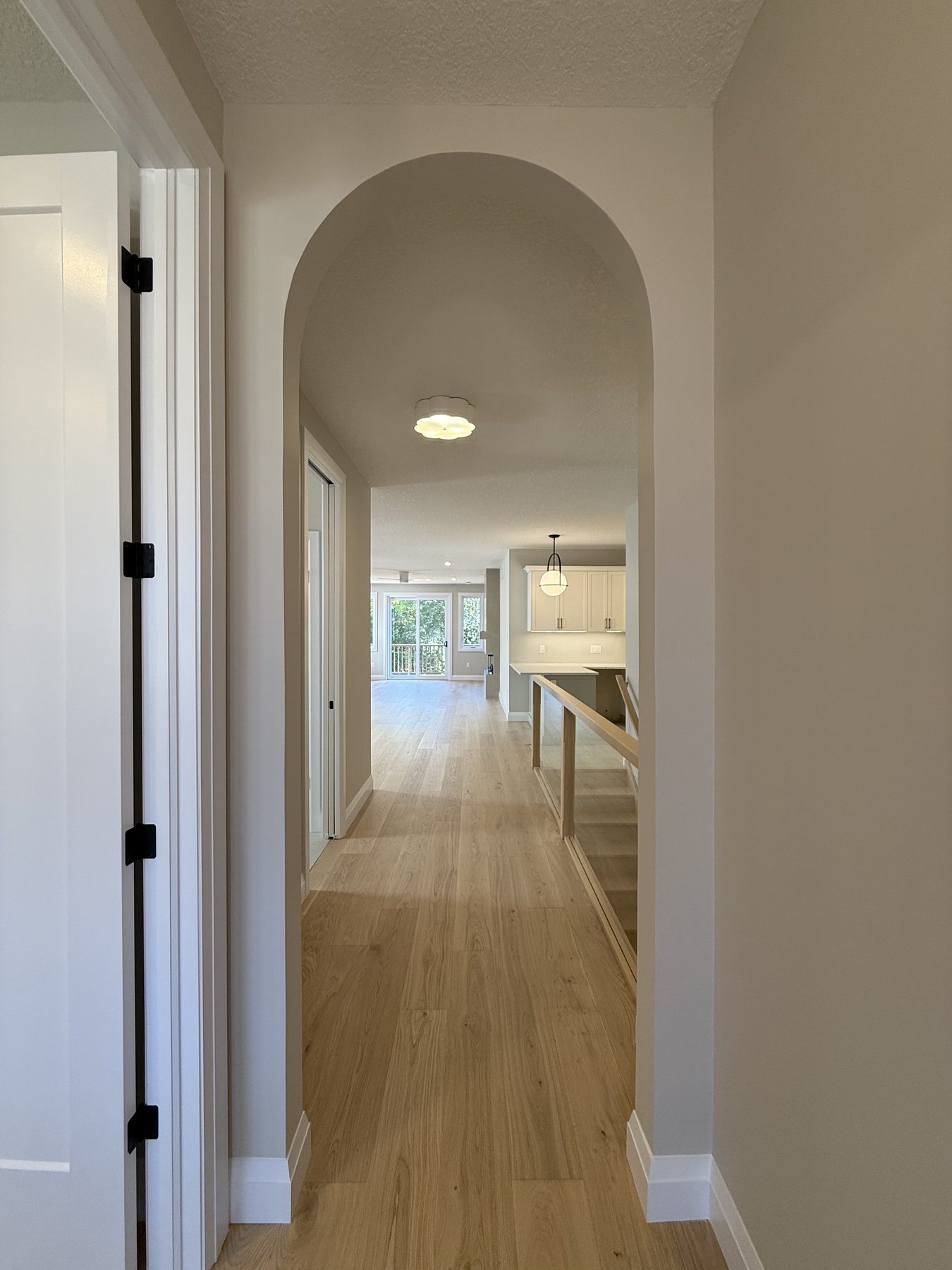Block 83 Unit 1 — hallway looking toward kitchen and living at Granwood Gate, Elora