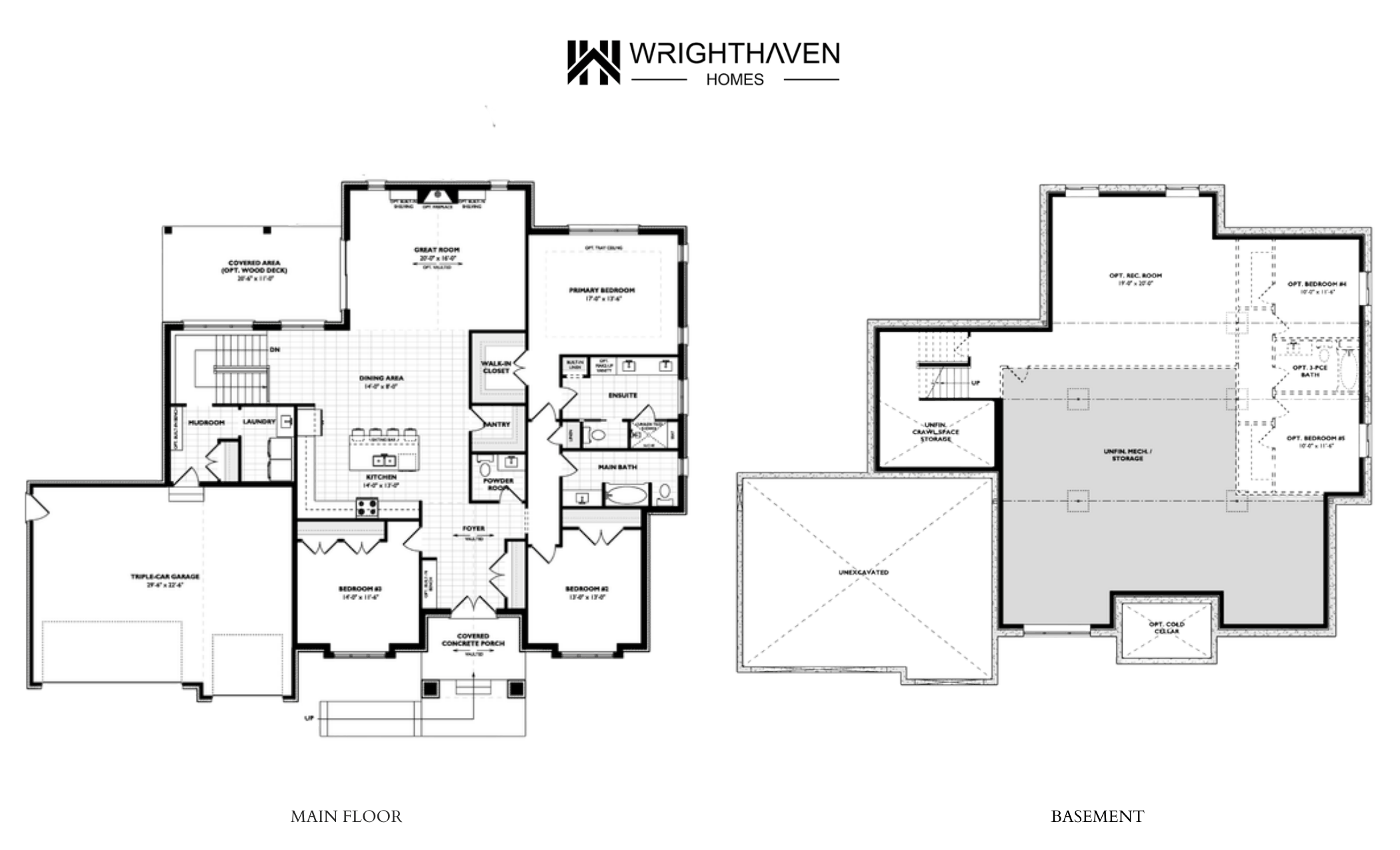 The Andorra floor plan — Main Floor + Basement