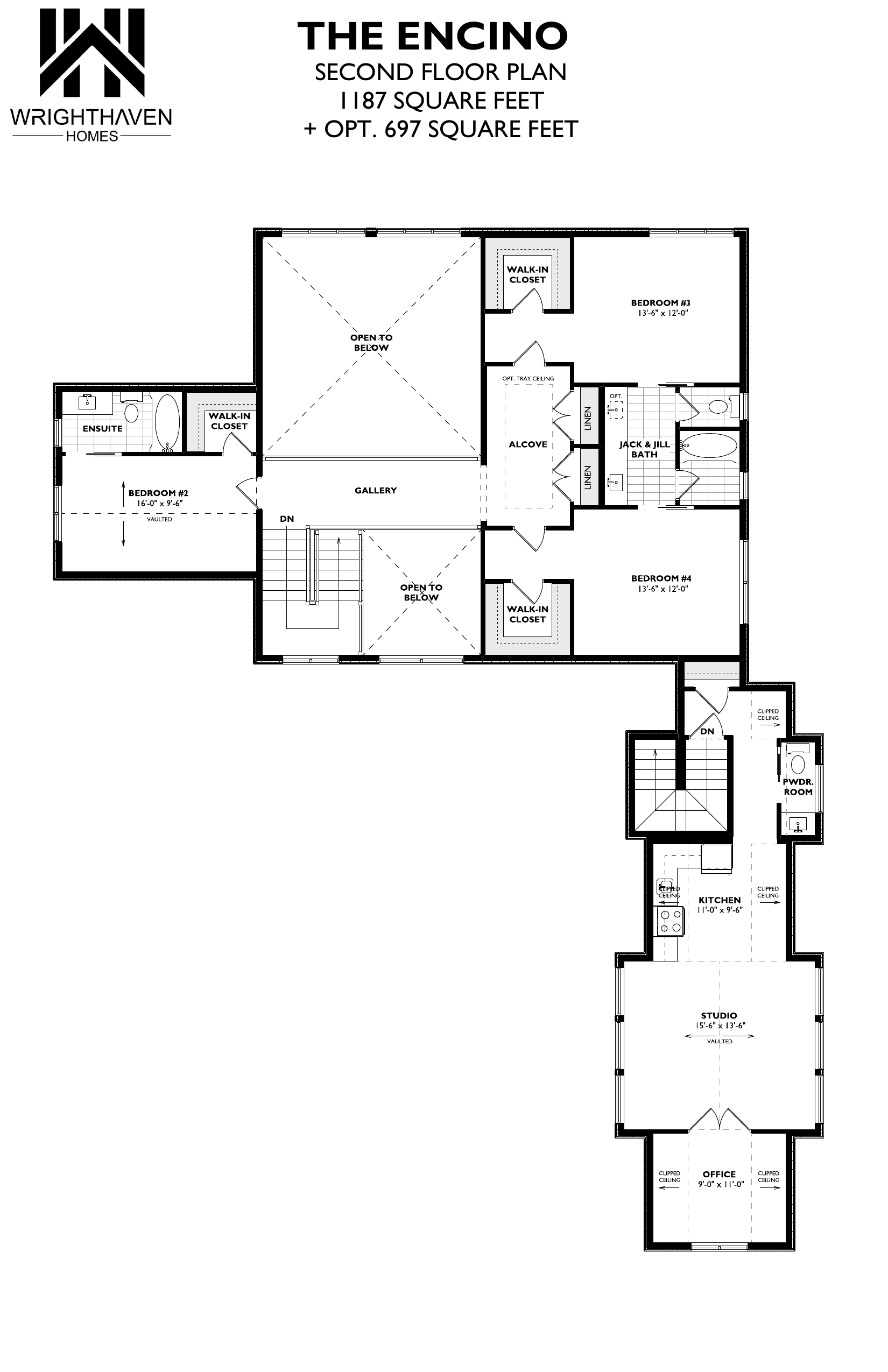 The Encino floor plan — Second Floor