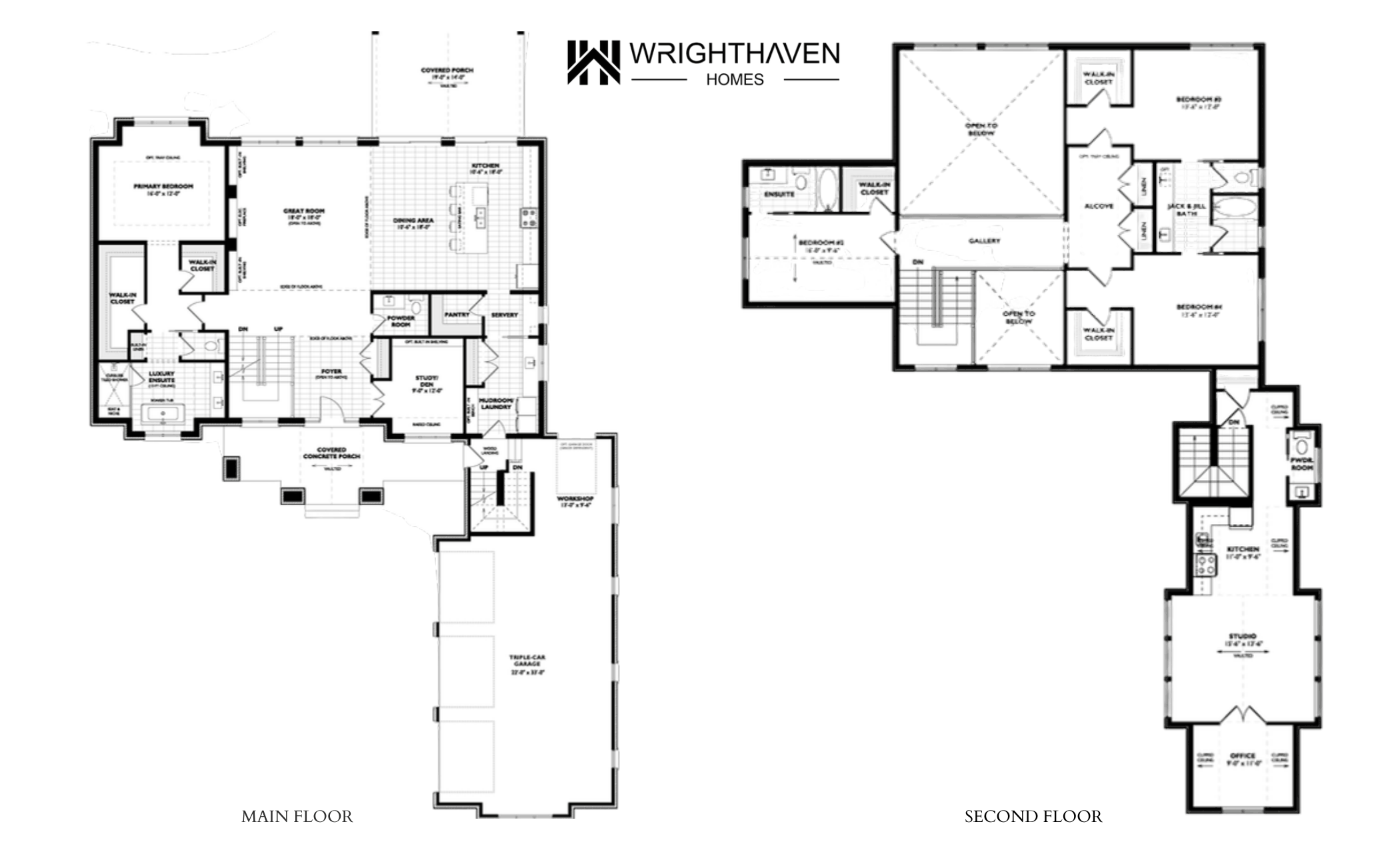 The Encino with Loft floor plan — Main Floor + Basement
