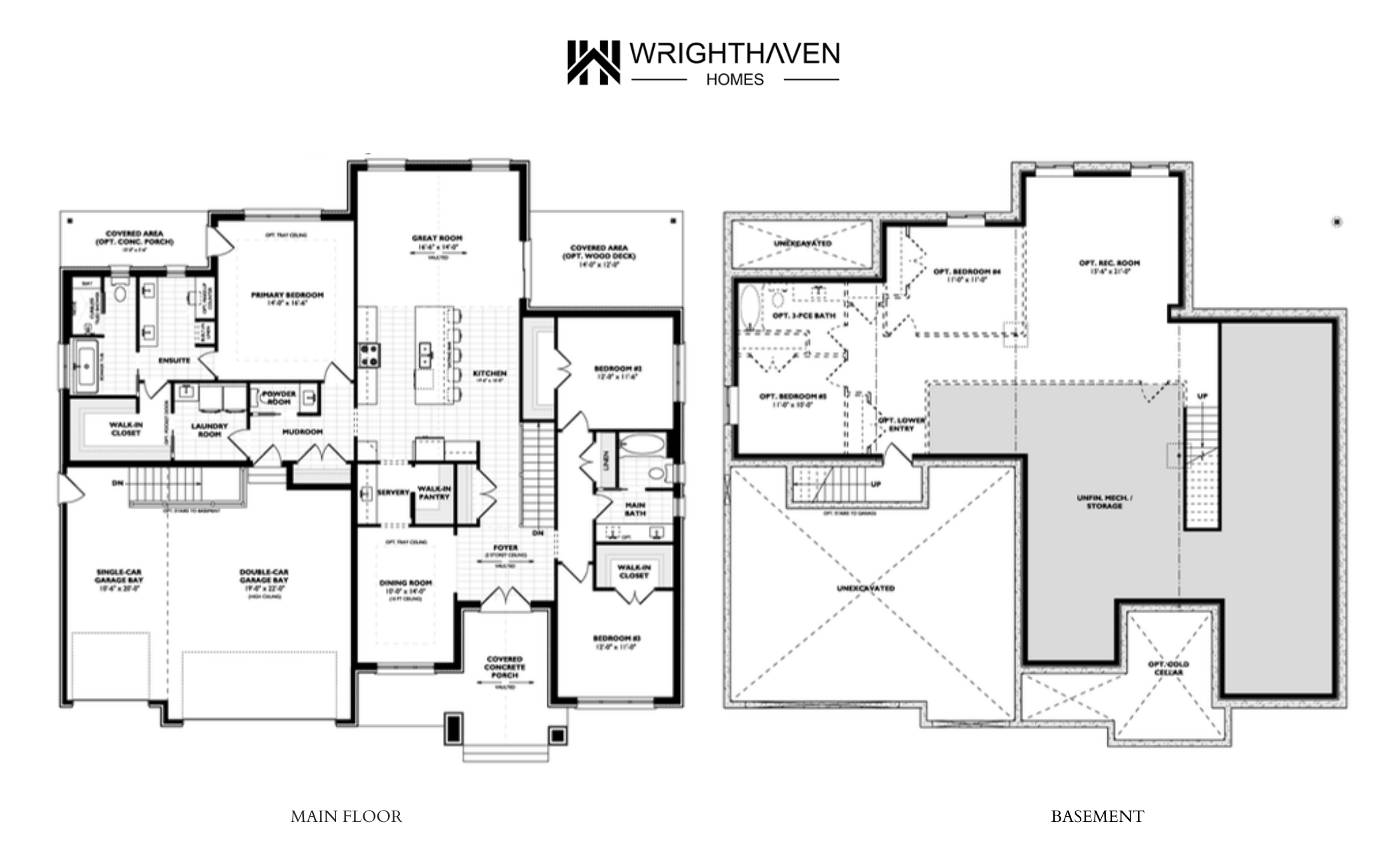 The Florence floor plan — Main Floor + Basement