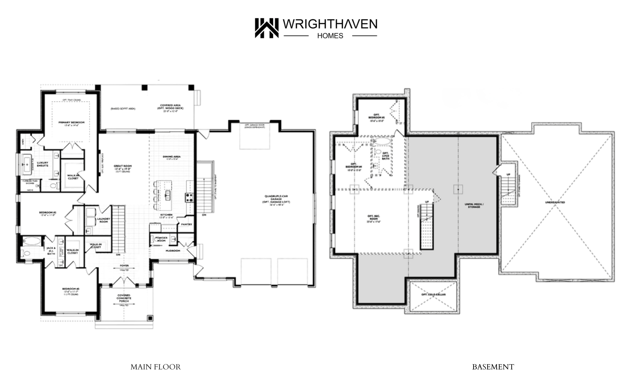 The Geneva floor plan — Main Floor + Basement