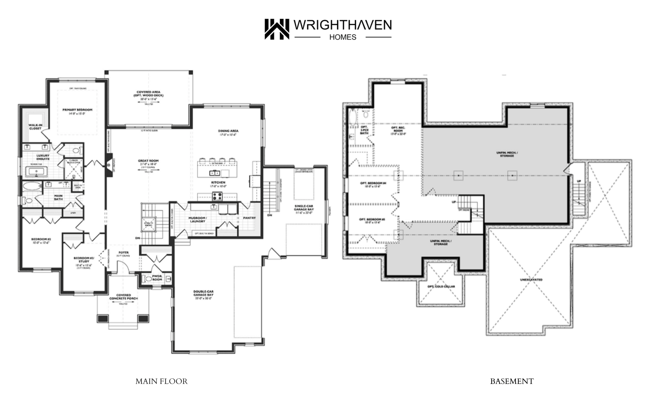 The Kingston floor plan — Main Floor + Basement