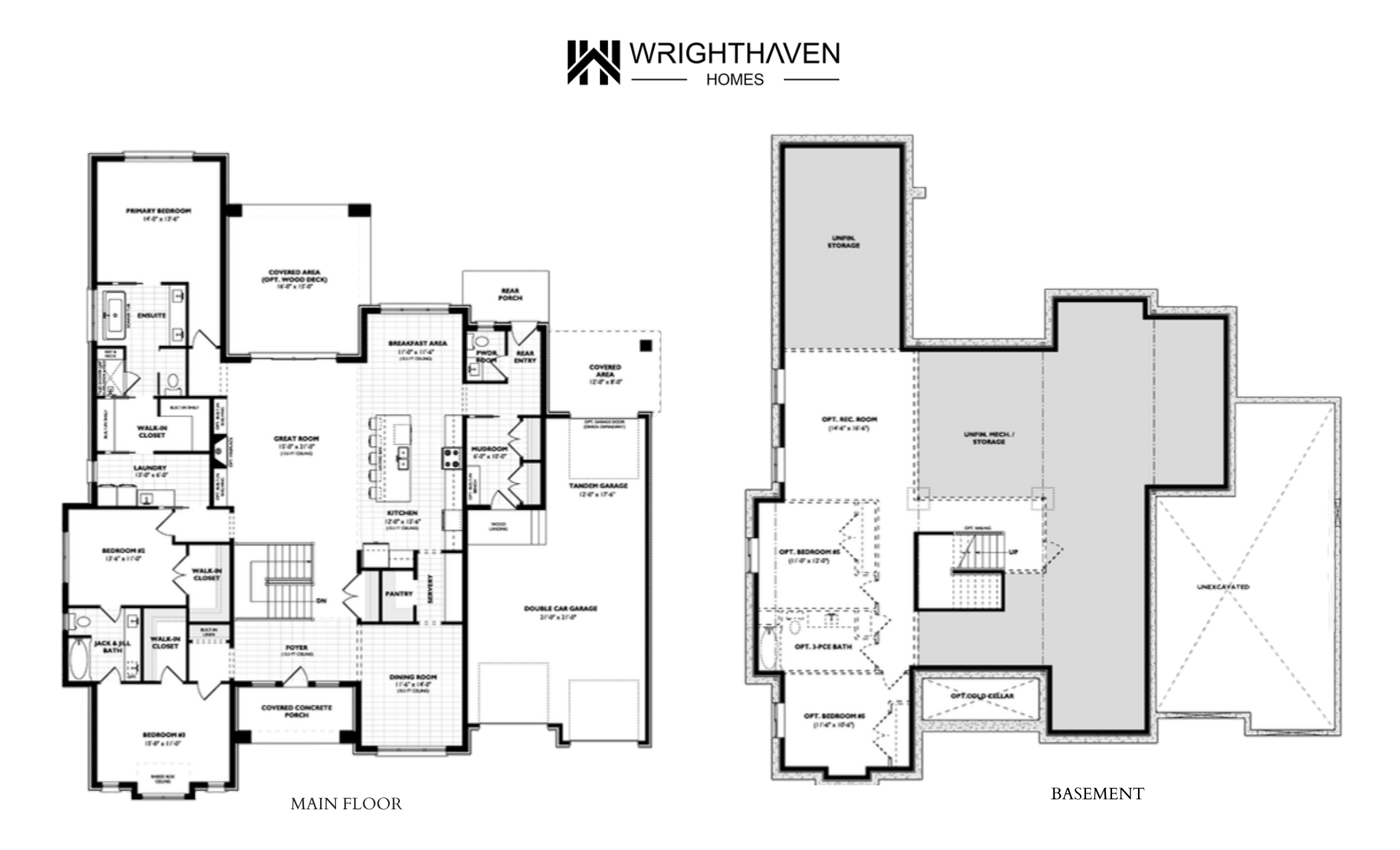 The Marbella floor plan — Main Floor + Basement