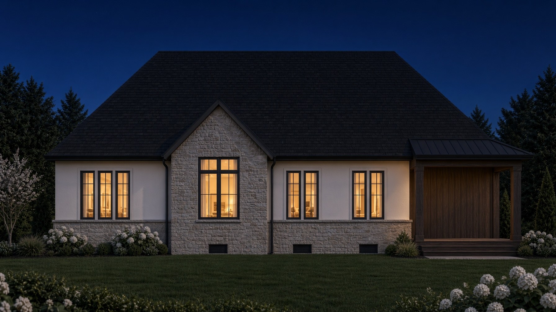The Melrose — lawn dusk