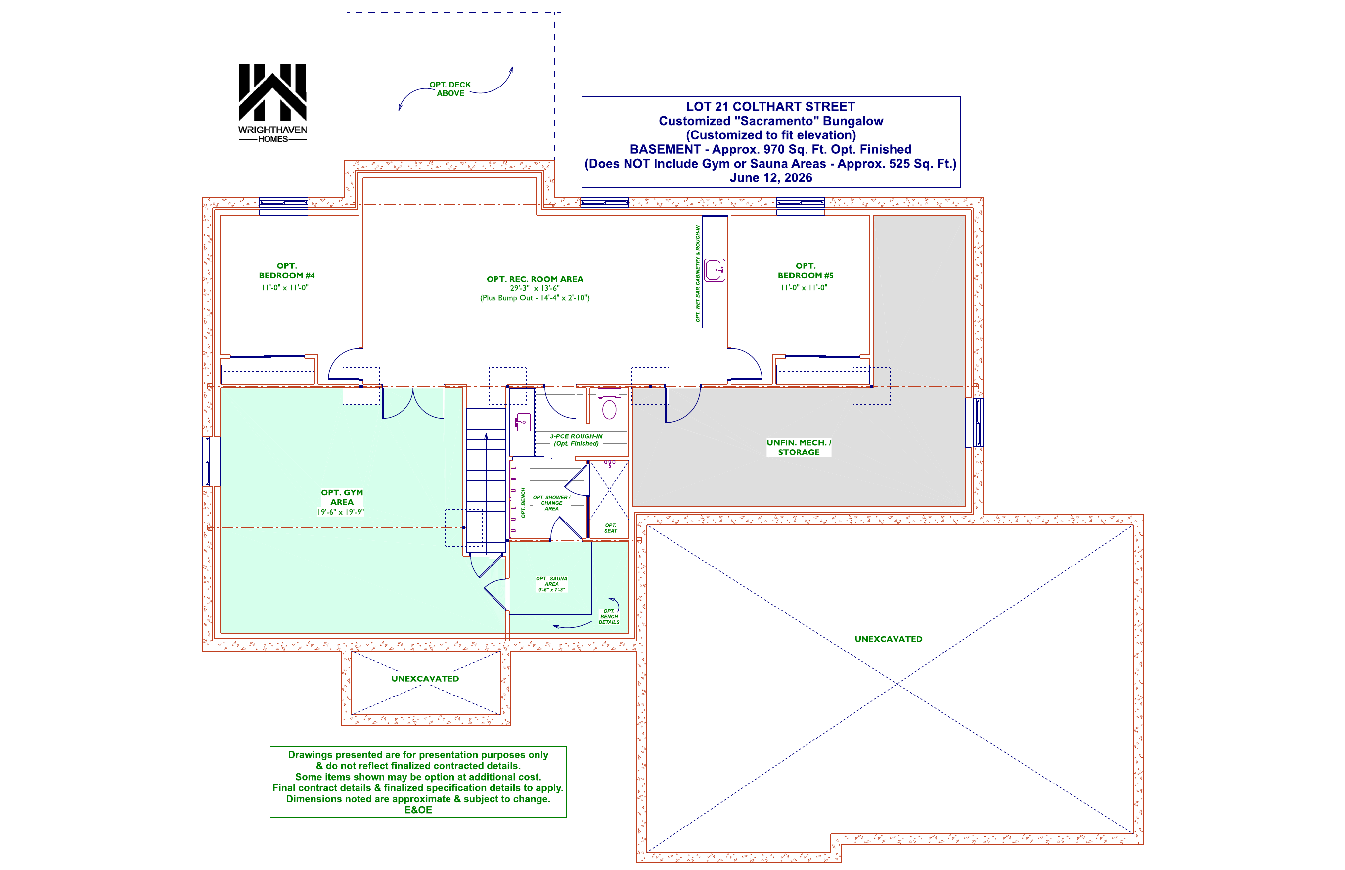 The Sacramento floor plan — Basement (Opt.)