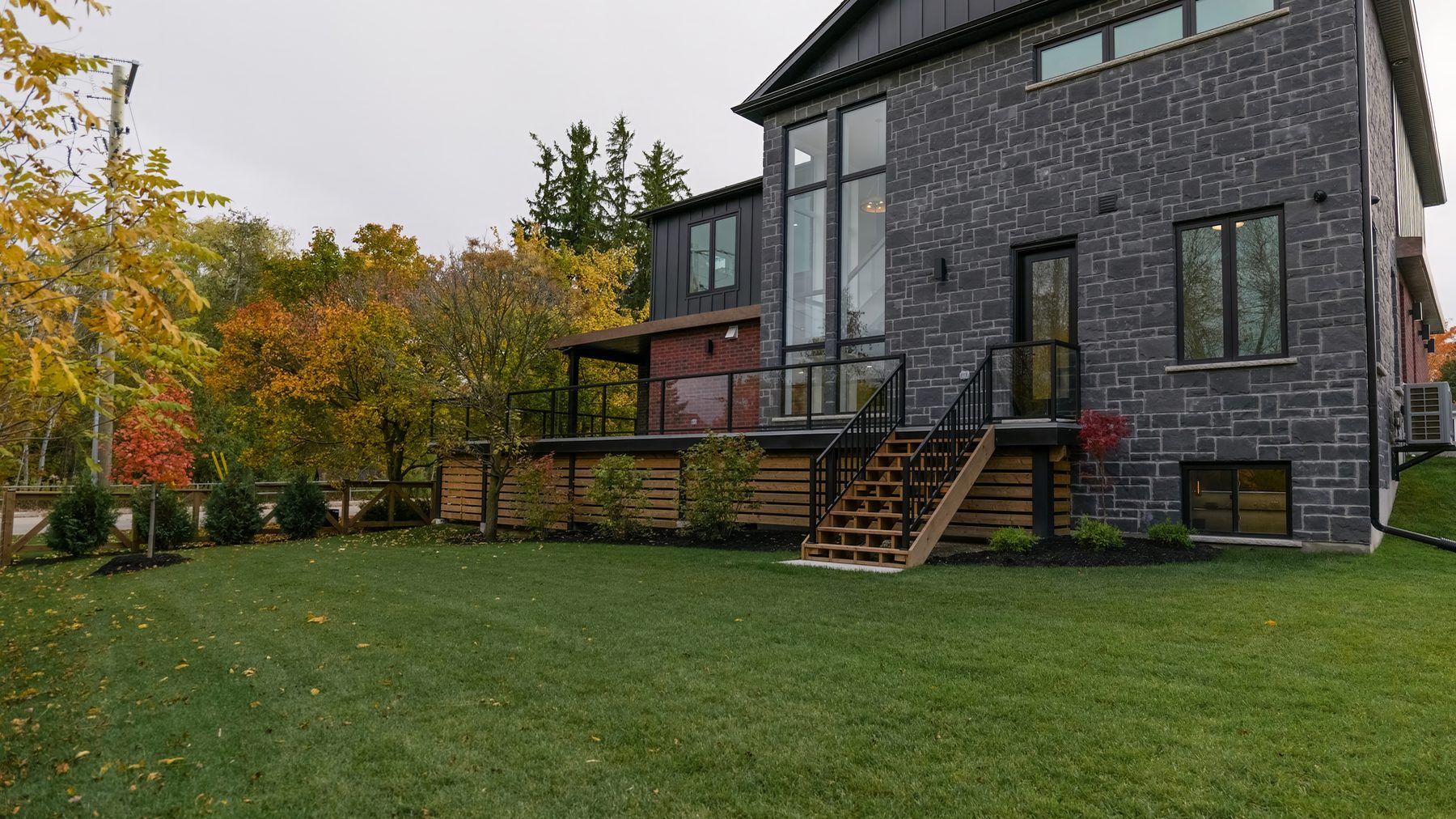 Rear lawn and walkout at a WrightHaven custom home