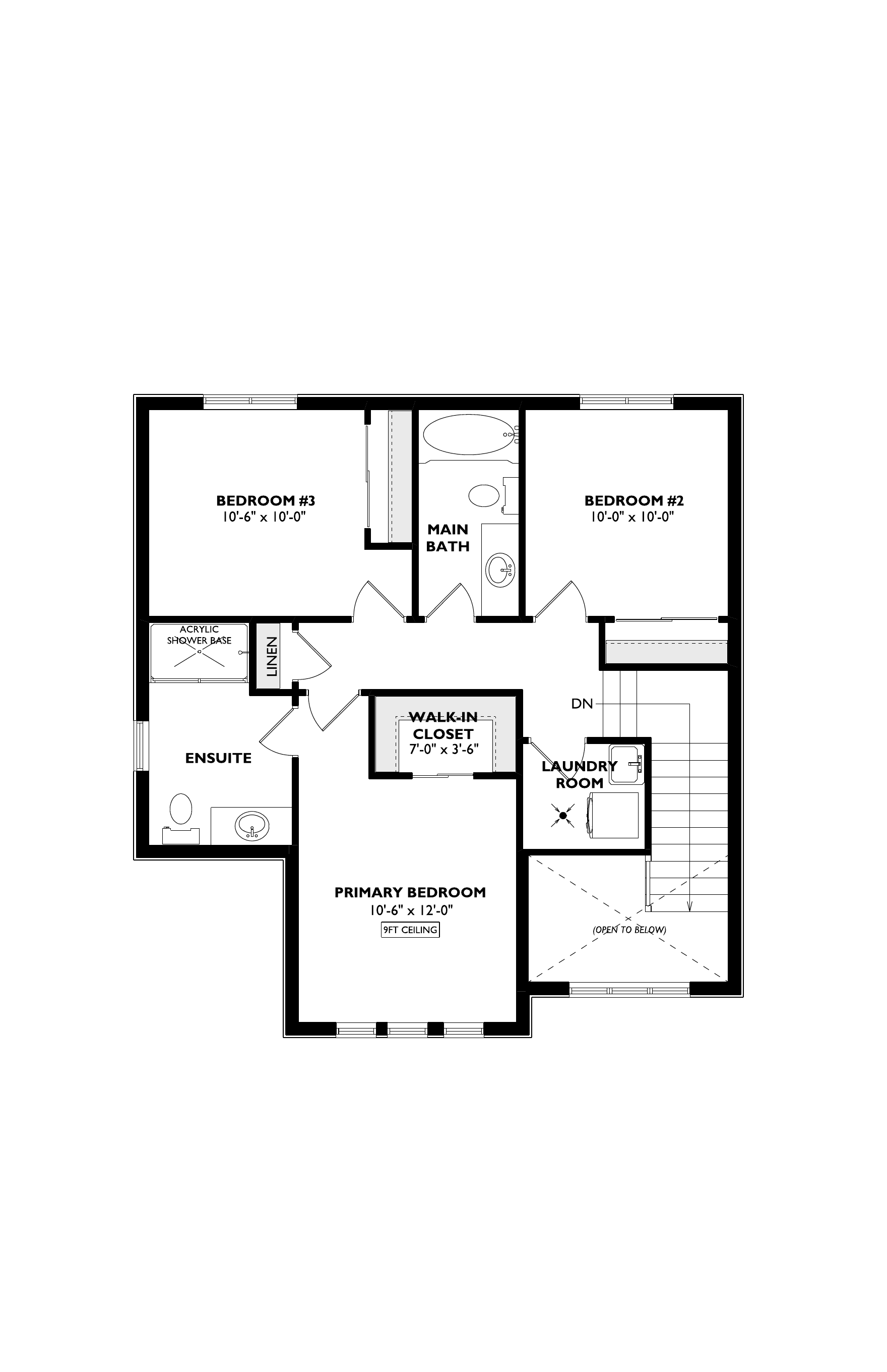 The Azalea second floor plan