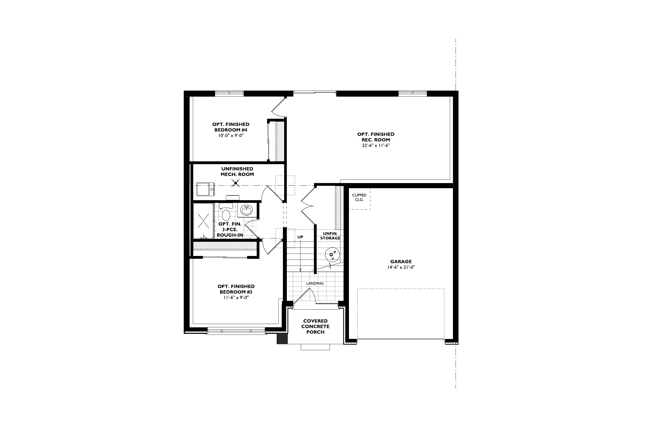 The Zinnia basement plan